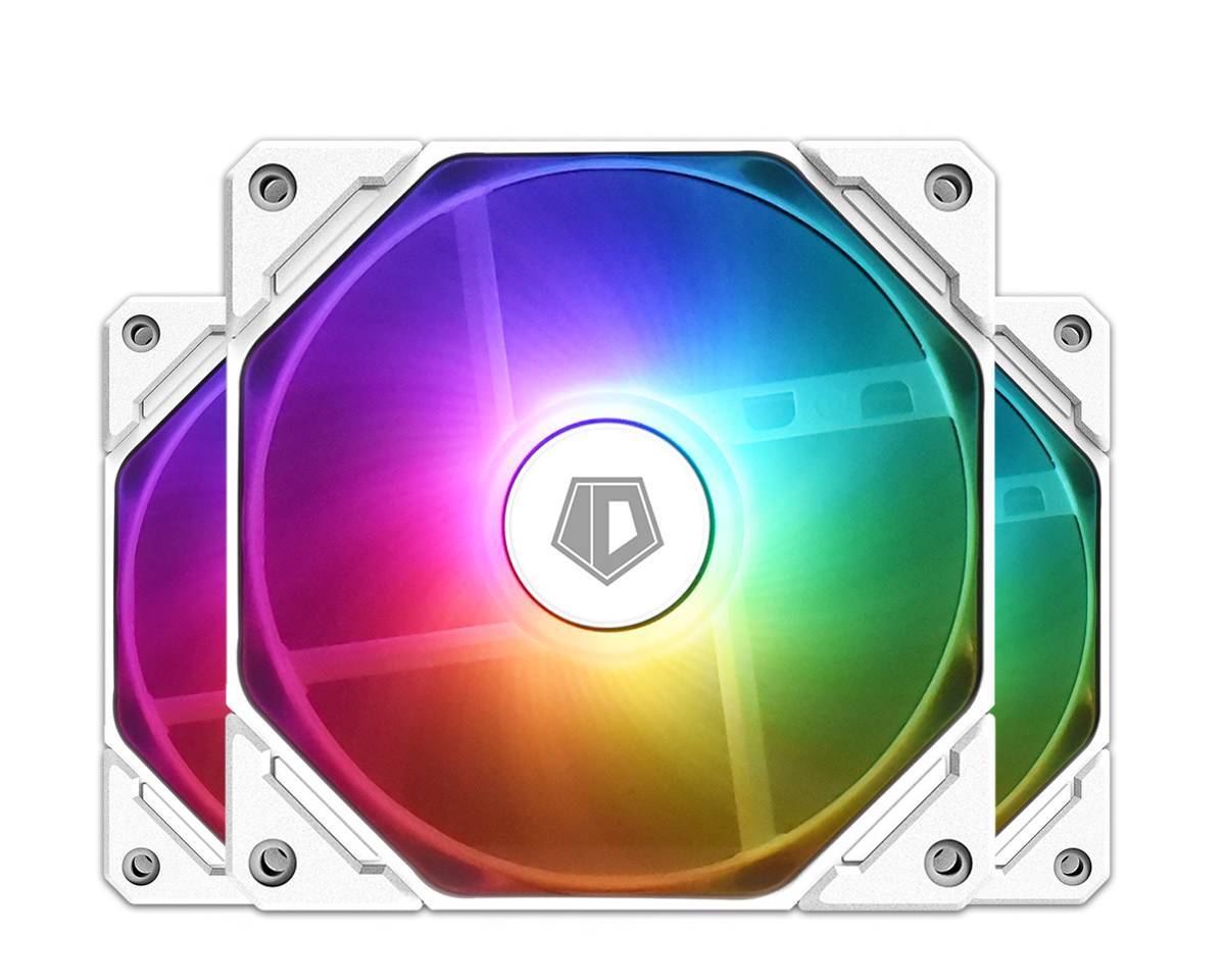 Вентилятор для корпуса ID-Cooling TF-12025 ARGB 120х120x25 белый 4-pin 31дБ (упак.:3шт) (TF-12025-ARGB-TRIO-SNOW) Ret