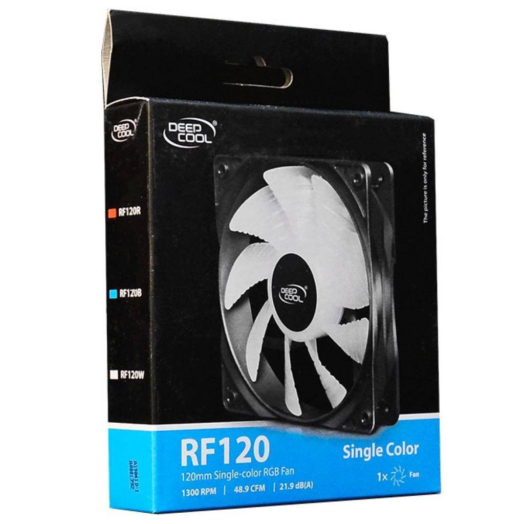 Вентилятор DEEPCOOL RF120B (120мм, 21.9dB, 1300rpm, 3 pin, синяя подсветка) RTL