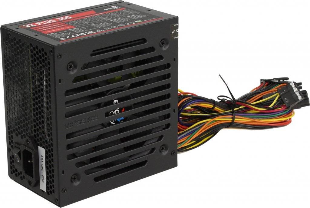 Блок питания Aerocool VX PLUS 350 <350W, (20+4+4+4) pin, 2xSATA, 2xMolex, FDD, 12 см, кабель питания, ATX> RTL