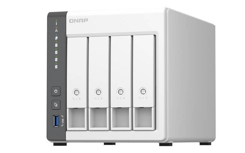 Сетевое хранилище SMB QNAP TS-433-4G NAS 4 HDD trays. ARM 4-core Cortex-A55 2.0GHz, ram 4 Gb (max), 1x1GbE, 1x2.5GbE, 2xUSB 2.0 port,1xUSB 3.2 Gen 1
