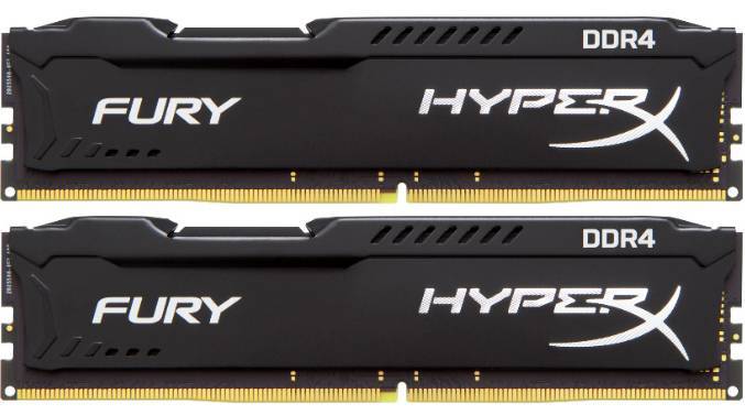 Модуль памяти Kingston 8GB 2133МГц DDR4 CL14 DIMM (Kit of 2) HyperX FURY Black