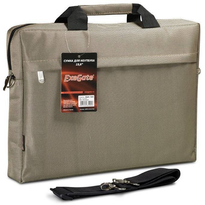 Сумка ExeGate Start S15 Beige, бежевая, полиэстер, для ноутбуков до 15.6"