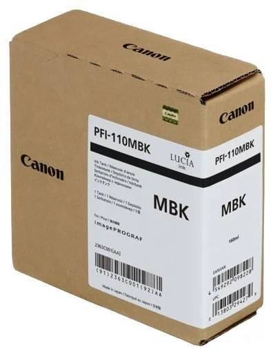 Картридж струйный Canon PFI-110 MBK для Canon imagePROGRAF TX-2000, TX-2100, TX-3000, TX-3100, TX-4000, TX-4100, пигментный черный (матовый), 160 мл