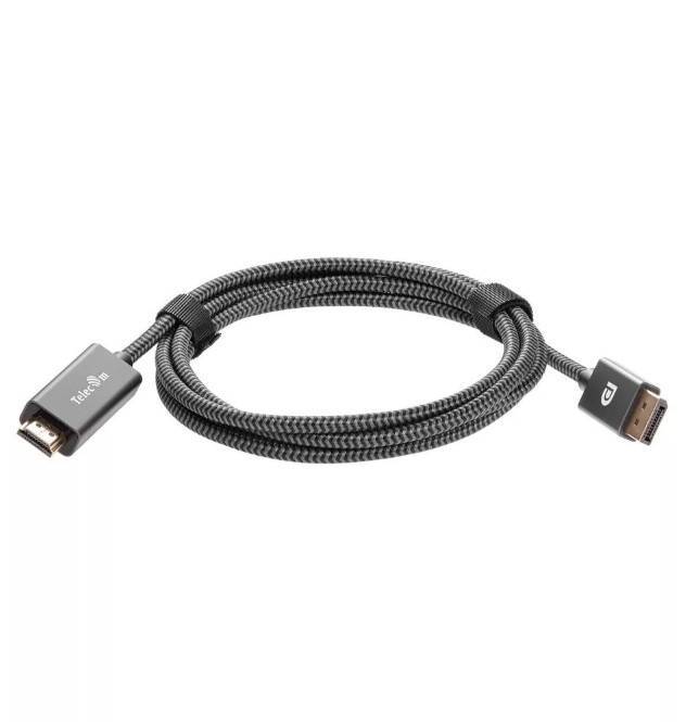 Кабель DisplayPort M-> HDMI M 4K@60Hz 1.8m Telecom,оплетка