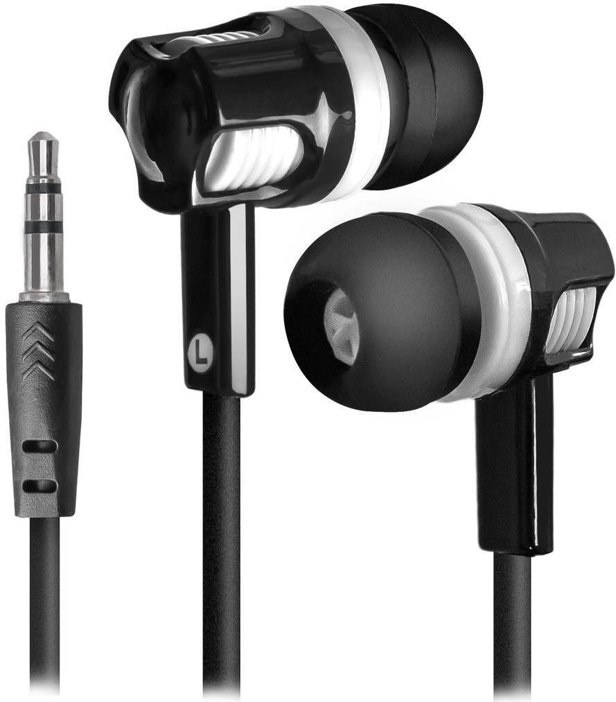 Defender Наушники-вкладыши Basic 609 / пластк / 3,5-мм джек / чёрный + белые вставки / 1,1 м