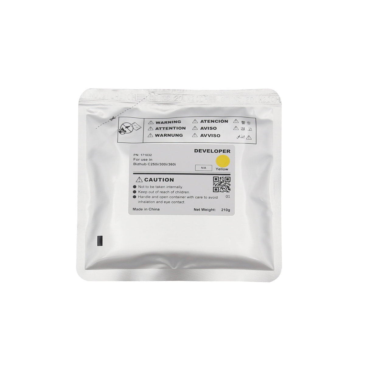 Девелопер для KONICA MINOLTA Bizhub C250i/300i/360i Yellow 210г, 1000000 стр. CET