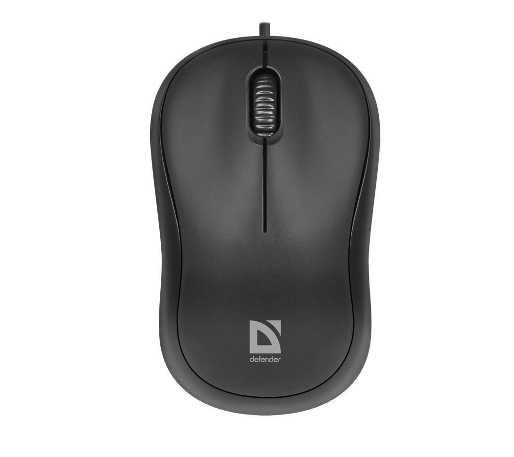 Defender Мышь проводная оптическая Patch MS-759, 3 кнопки,1000 dpi, симметричная, USB 1,2 метра, чёрный.