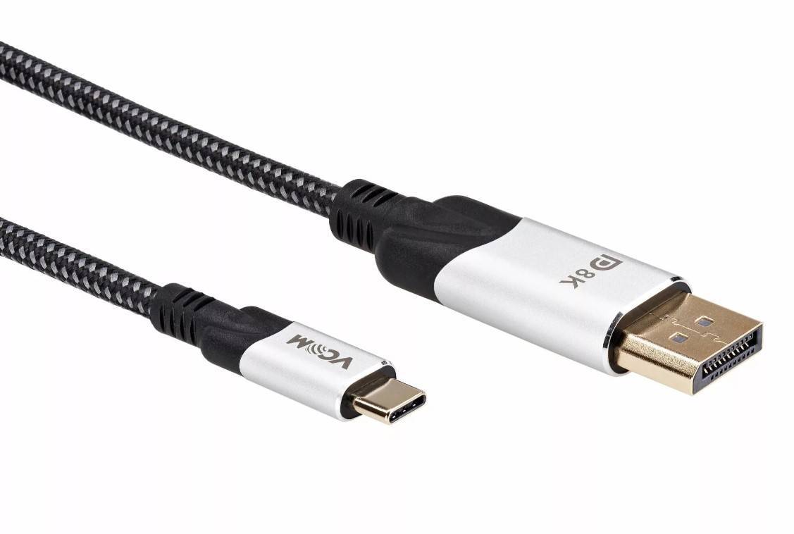 Кабель-адаптер USB 3.1 Type-Cm --> DP(m) 8K@60Hz, 1.8m , Alumi Shell,VCOM
