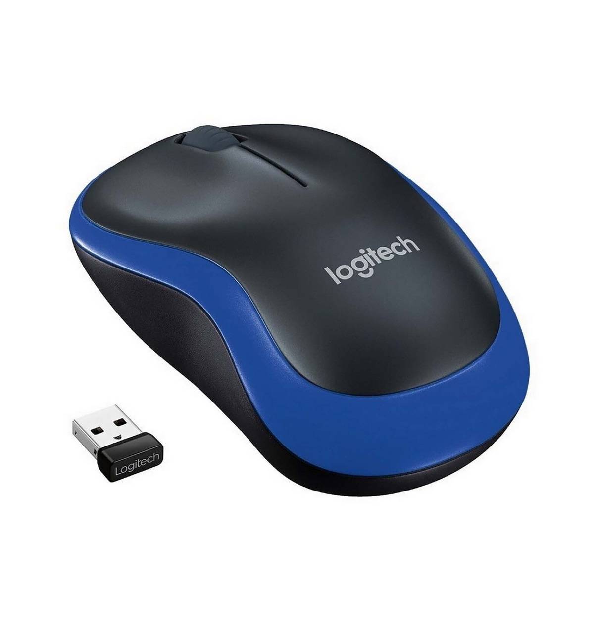 Logitech M185 Blue Мышь беспроводная, оптическая, 1000 dpi, радиоканал 10 м, синий/чёрный.