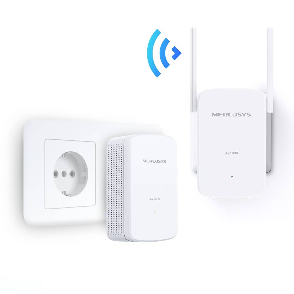 Mercusys MP510 KIT Комплект гигабитных адаптеров Powerline AV1000 с поддержкой Wi‑Fi N300