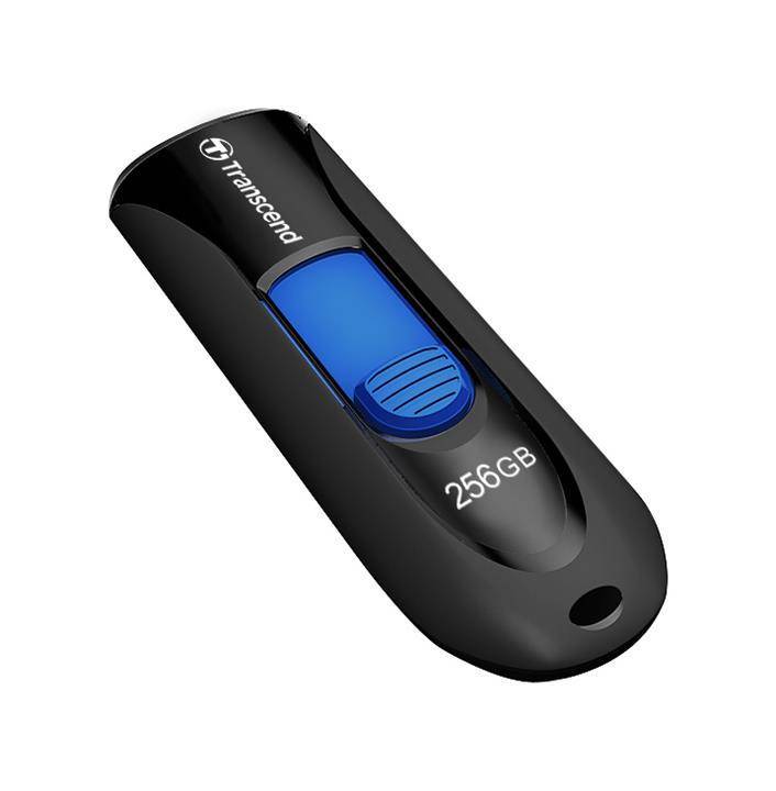 USB накопитель Transcend - JetFlash 790, USB Type A (USB 3.2 Gen 1), 256 ГБ, write speed-28MB/s, read speed-90MB/s, цвет чёрно-синий, TS256GJF790K
