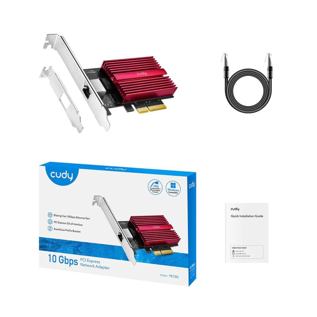 Cudy PE10G 10-гигабитный адаптер PCI-E (чипсет Marvell AQC113)