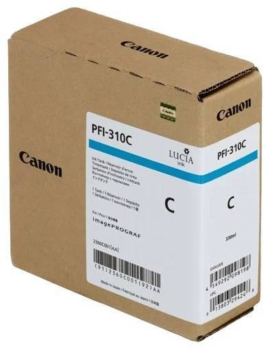 Картридж струйный Canon PFI-310 C для Canon imagePROGRAF TX-2000, TX-2100, TX-3000, TX-3100, TX-3200, TX-4000, TX-4100, TX-4200, пигментный голубой, 330 мл.