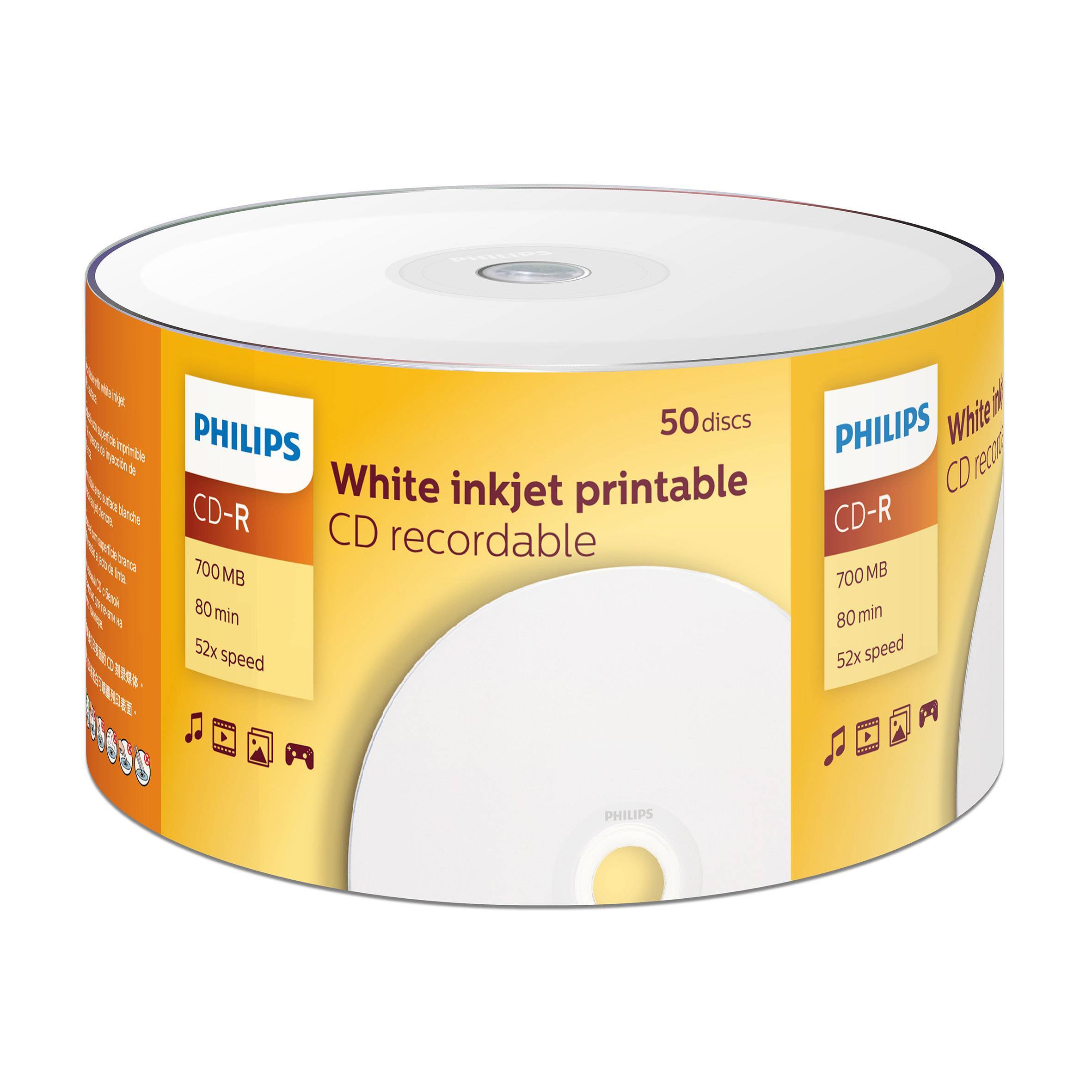 Диск CD-R Philips 700 Mb, 52x, Bulk (50), (50/600) Printable