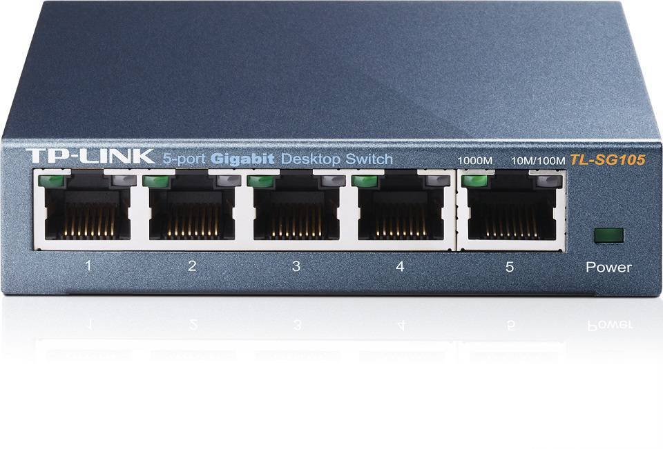 Коммутатор TP-LINK TL-SG105, 5×1GbE, настольный