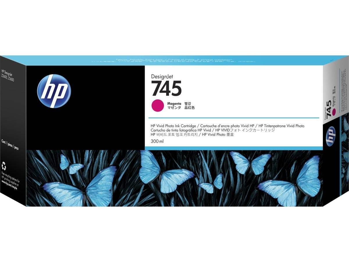 Картридж струйный для плоттера HP (F9K01A) Designjet Z2600/Z5600, №745, пурпурный, 300 мл, оригинальный