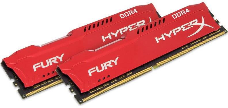 Модуль памяти Kingston 16GB 2666МГц DDR4 CL16 DIMM (Kit of 2) 1R*8 HyperX FURY Red
