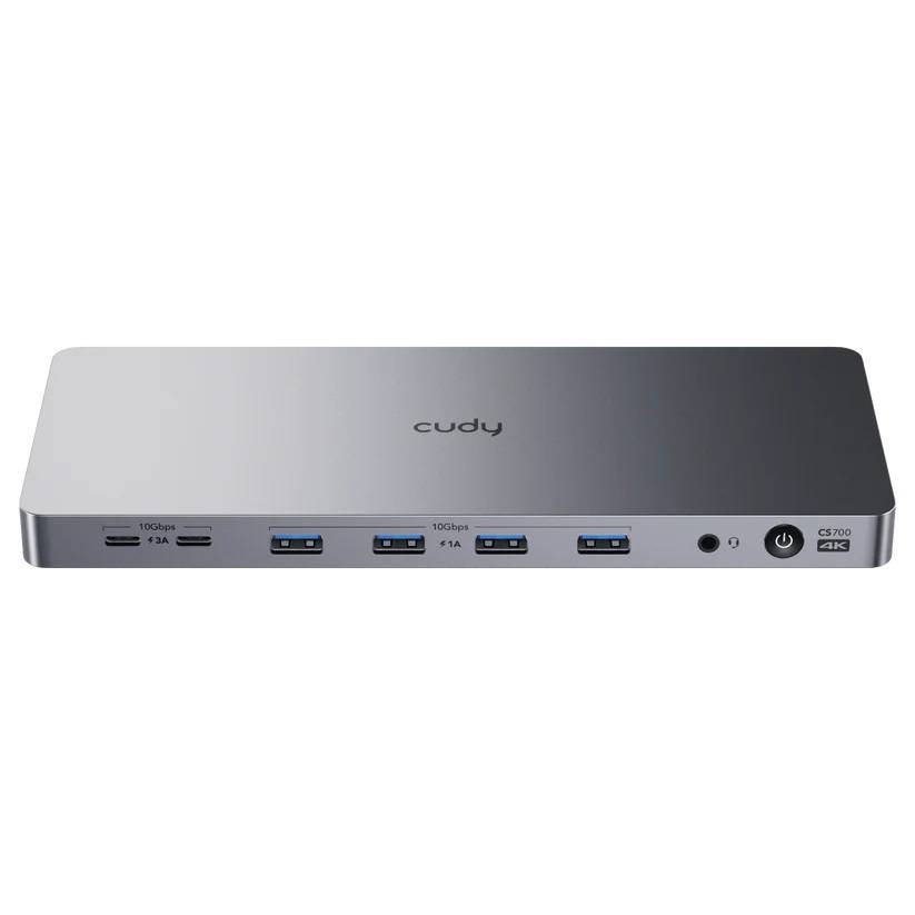 Cudy CS700 Док-станция 13 в 1 для двух мониторов 4K с портом USB-C 10 Гбит/с и блоком питания 150 Вт