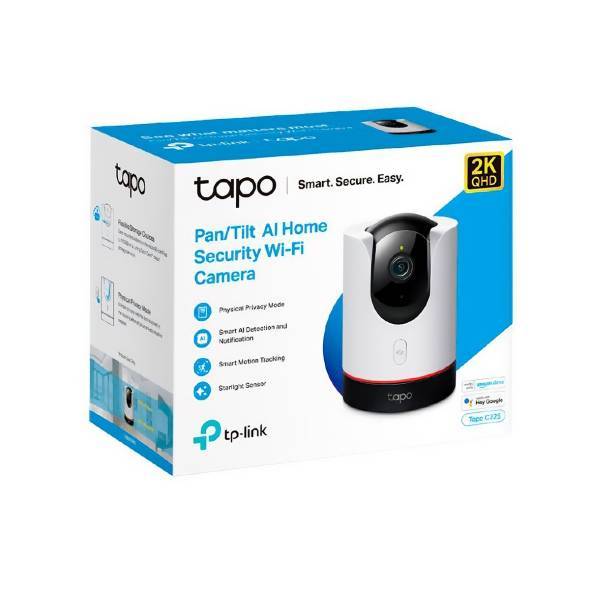 TP-Link Tapo C225 Домашняя поворотная Wi-Fi камера, 2K QHD (2560×1440), Wi-Fi 2,4 ГГц, вращение по горизонтали на 360°
