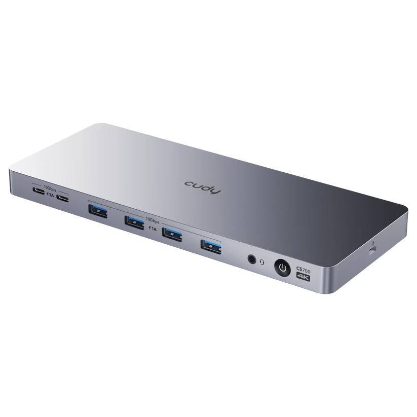Cudy CS700 Док-станция 13 в 1 для двух мониторов 4K с портом USB-C 10 Гбит/с и блоком питания 150 Вт