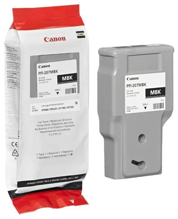 Картридж Canon PFI-207MBK 8788B001 струйный Canon PFI-207 MBK для для iPF680/685/780/785, black матовый, 300ml
