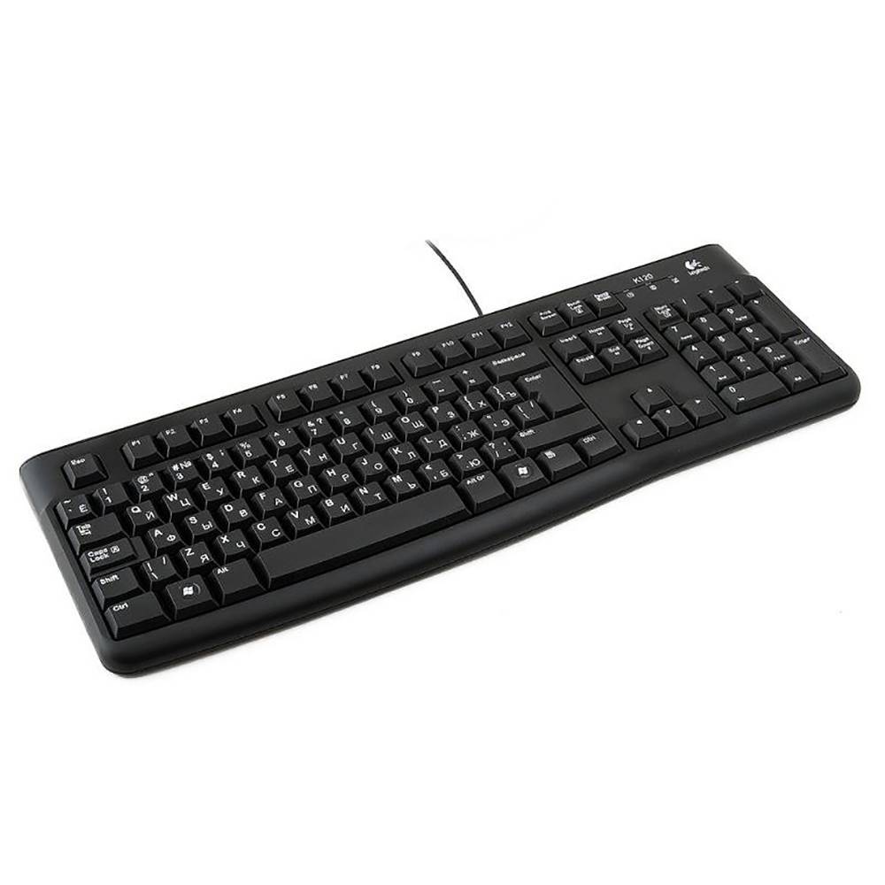Logitech K120 Клавиатура проводная For Business Black RUS - USB, 104 кл., чёрный.