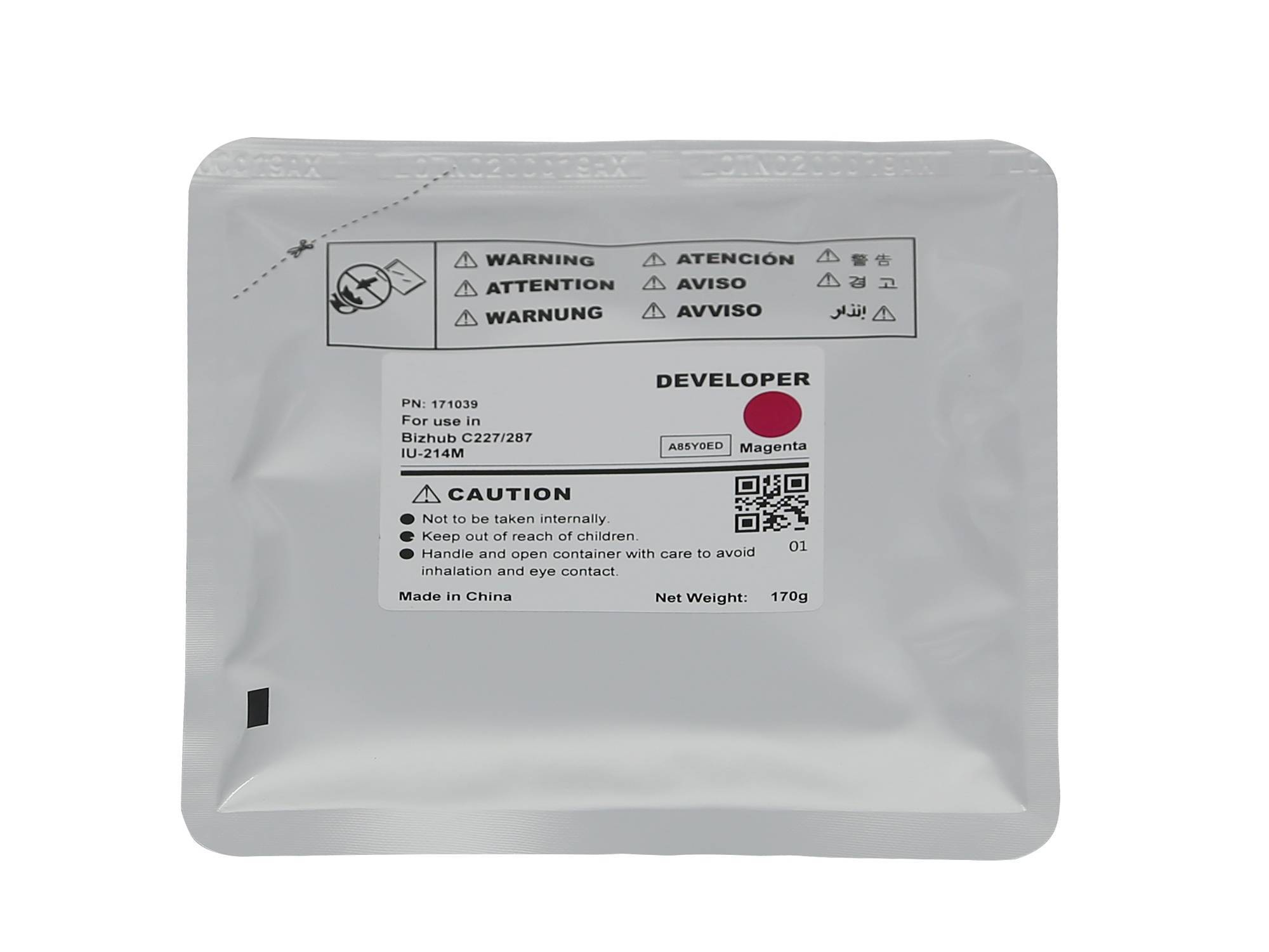 Девелопер для KONICA MINOLTA Bizhub C227/C287 Magenta 170г/90000 стр. (IU-214M-Developer/A85Y0ED) CET