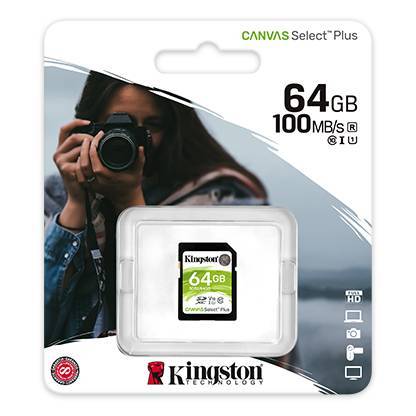 Флеш карта SD 64GB Kingston SDXC Class 10 UHS-I U1 V10  Canvas Select Plus 100Mb/s