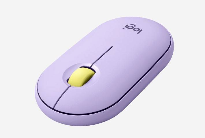 Logitech Мышь беспроводная M350 Pebble, бесшумная, оптическая, 1000 dpi, Bluetooth/Радио - PURPLE