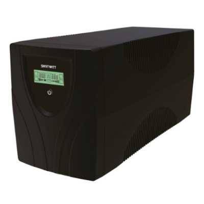 Источник бесперебойного питания SMARTWATT UPS UNI PRO LCD 1000 линейно-интерактивный SIN, мощность 1000/700 ВА/Вт, напольный, LCD дисплей, Shuko CEE7/4 - 3 шт. , IEC C13 - 3 шт.