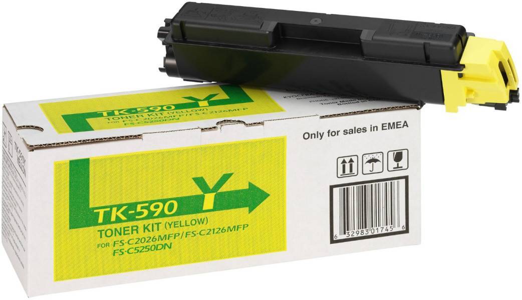 Kyocera-Mita TK-590Y Картридж, Yellow {FS-C5250DN/C2026MFP/C2026MFP+/C2126MFP/C2126MFP+/C2526MFP/C2626MFP, Yellow, (5000стр.)}