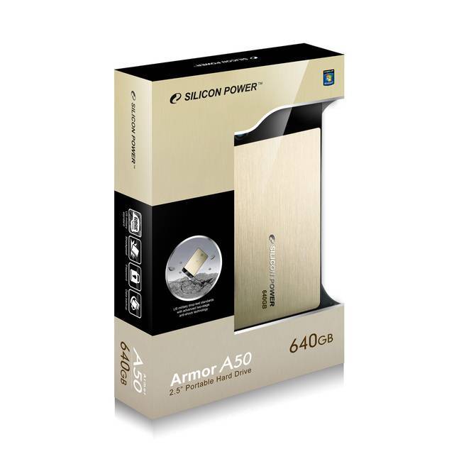 Silicon Power <SP500GBPHDA50S2G> Armor A50 Silver-Black USB2.0 Portable 2.5"HDD  500Gb EXT (RTL)