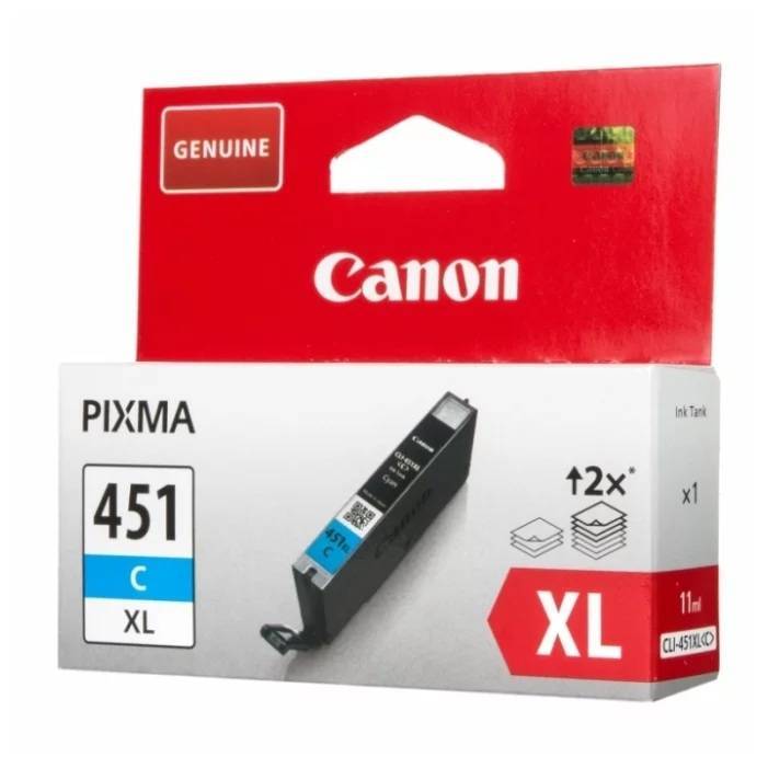 Картридж струйный Canon CLI-451XLC 6473B001 голубой для Canon Pixma iP7240/MG6340/MG5440