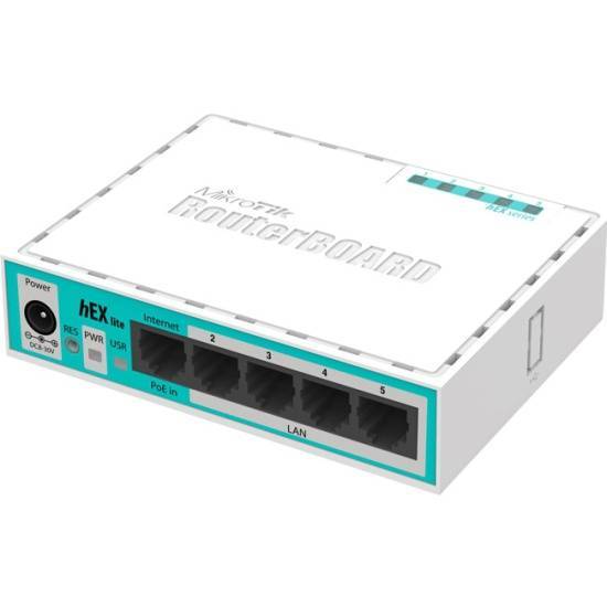 Маршрутизатор MikroTik hEX lite RB750r2 (5x Ethernet, Small plastic case, 850MHz CPU, 64MB RAM, Most affordable MPLS router, RouterOS L4) (RB750r2)