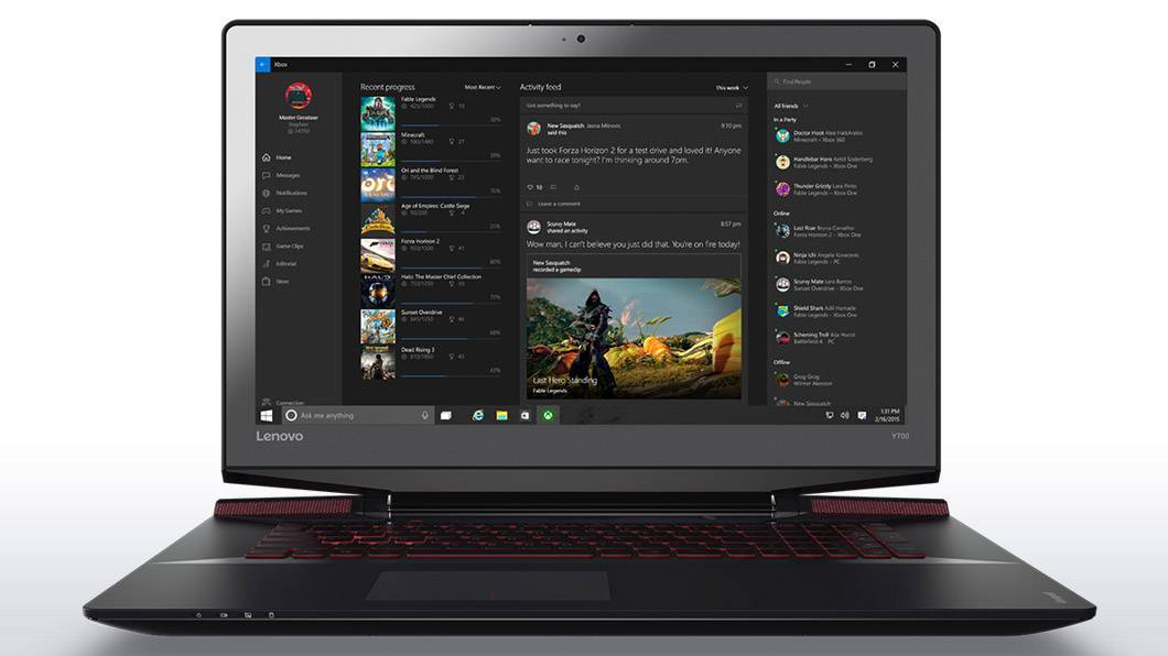 Ноутбук Lenovo Y700-17ISK 17.3" FHD, Intel Core i5-6300HQ, 8Gb, 1Tb + SSD 128Gb, noDVD, NVidia GTX960M 4Gb, Win10, черны