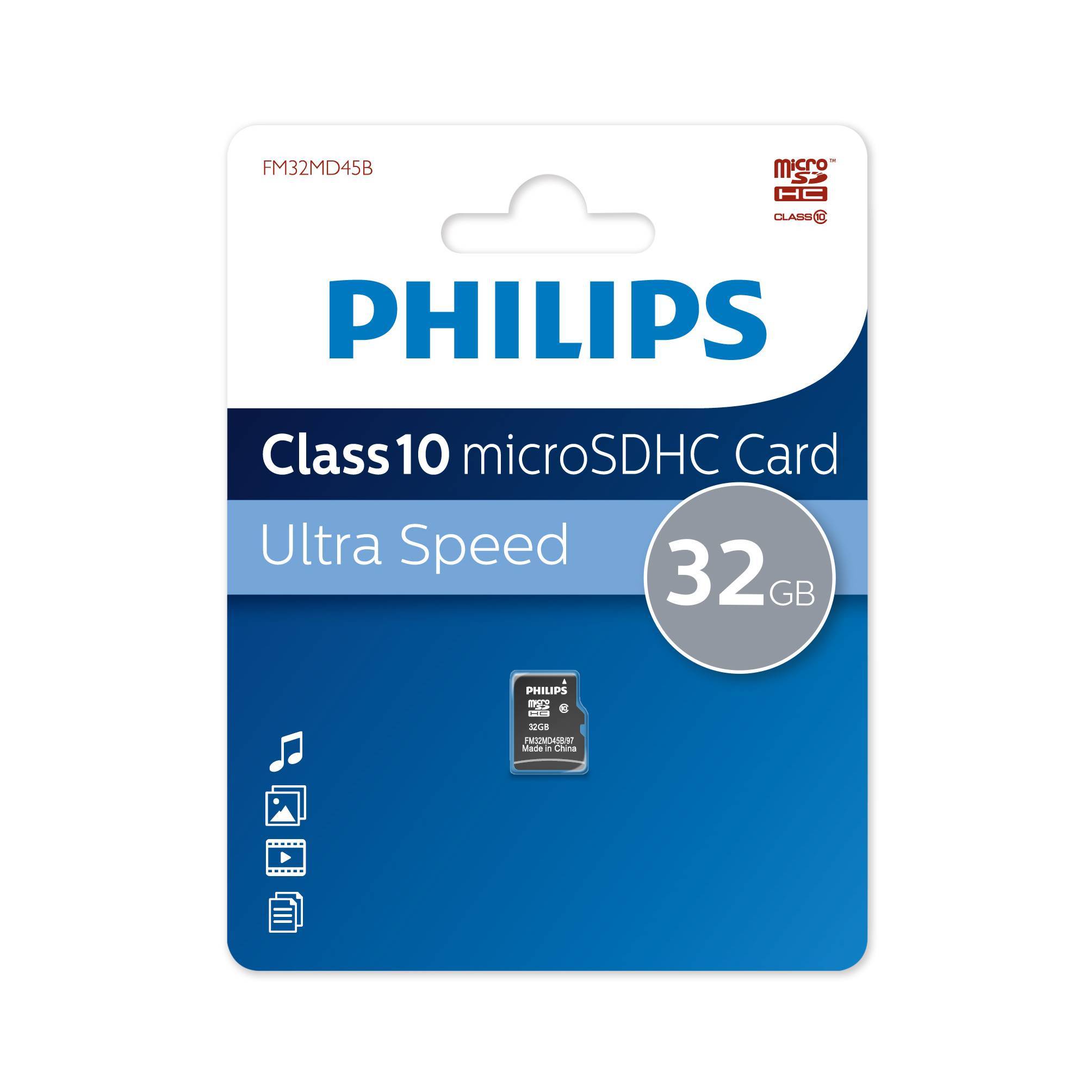 Micro SecureDigital 32GB Philips microSDHC Class 10 (FM32MD45B/97)