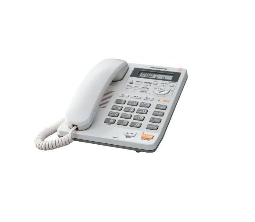 Телефон Panasonic KX-TS2570RUW (white) {ЖКД, АОН,однокноп.набор 3 ном., автодозвон, спикерфон,port для доп. оборуд.}