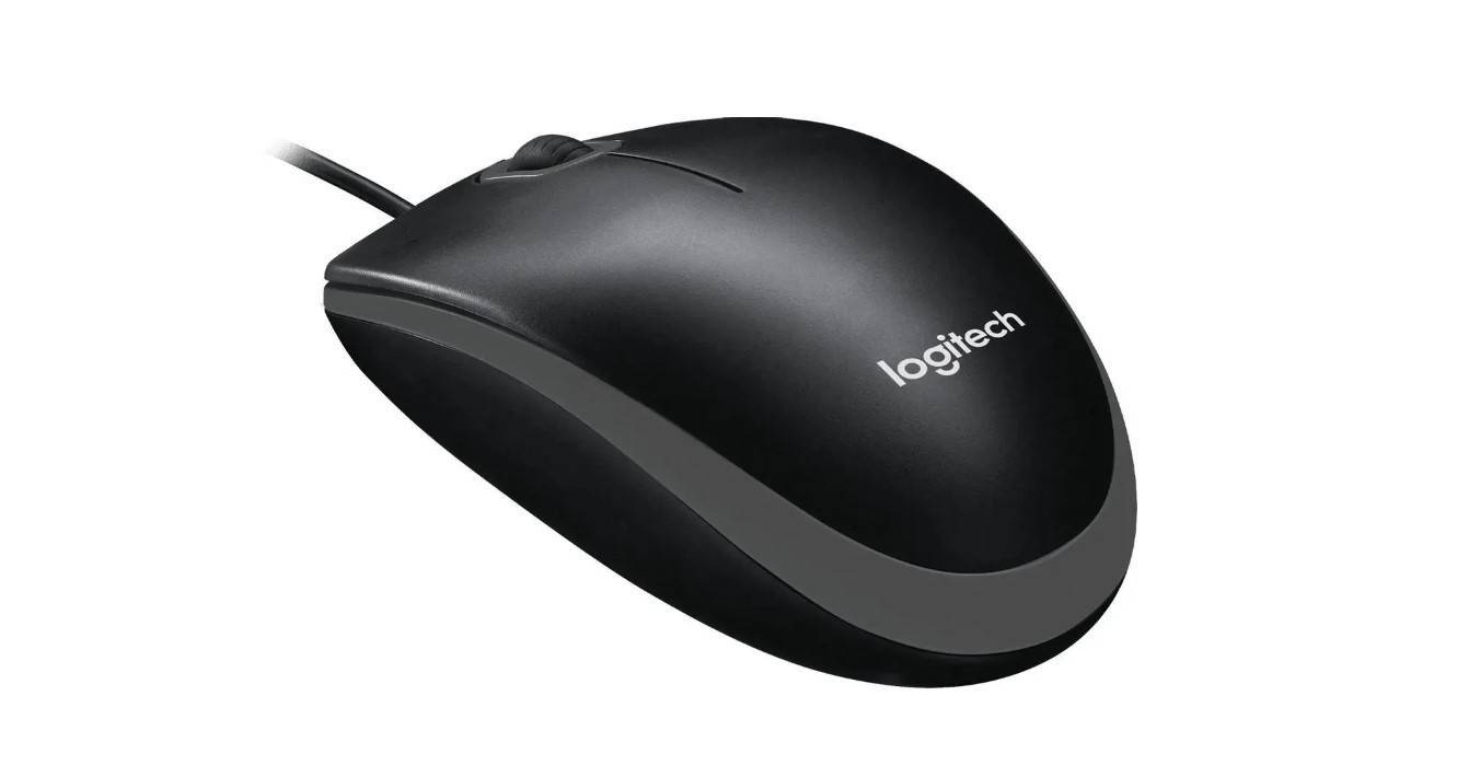 Logitech B100 Мышь проводная, оптическая, 1000 dpi, USB, кабель 1,8 м, чёрный.