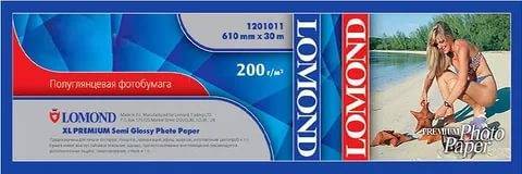Рулон для плоттера (фотобумага), 610 мм х 30 м х втулка 50,8 мм, 200 г/м2, полуглянцевое покрытие, LOMOND, 1201011
