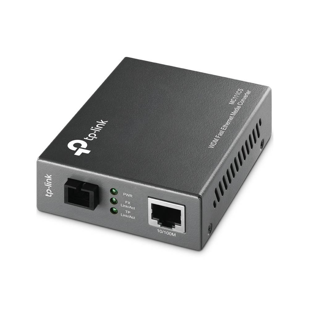 MC111CS - Медиаконвертер, TP-Link, MC111CS, WDM, с 1 портом 10/100Base-TX и 1 портом 100Base-FX с разъемом SC (ТХ: 1550 нм. RX: 1310 нм) для одномодового оптического кабеля (до 20 км)