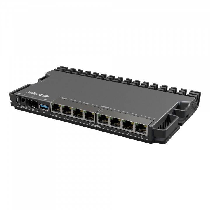 MikroTik RB5009UPr+S+IN Маршрутизатор, LAN 7x1 Гбит/с, WAN 1x2.5 Гбит/с, SFP/uplink SFP+ 1x10 Гбит/с, PoE, USB 3.0, IP20