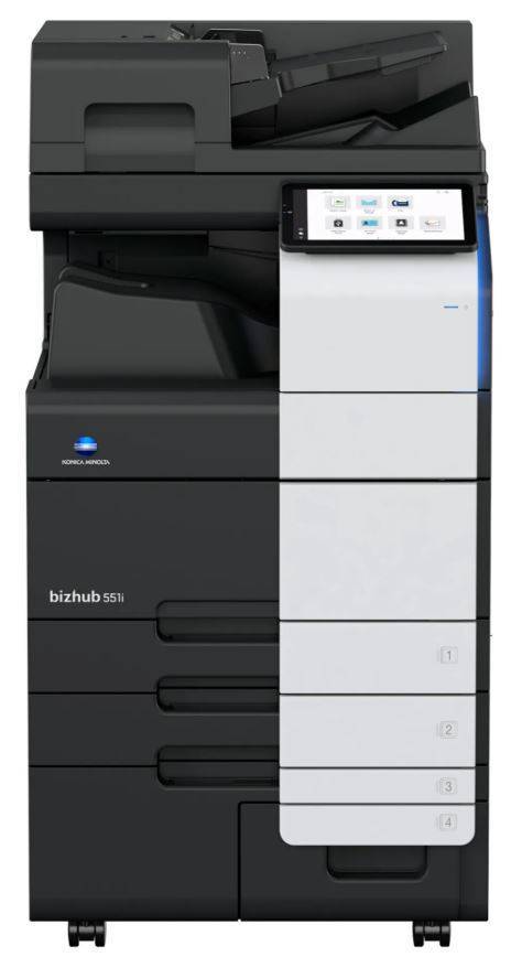 МФУ Konica Minolta bizhub 551i (МФУ, A3, 55 стр./мин, DADF, 10,1" панель, 2x500 л, без картриджей, без кабеля питания, запуск АСЦ платно)