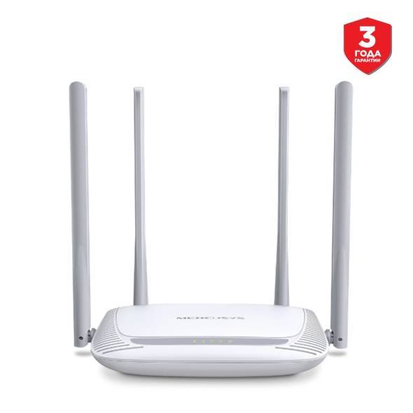 Маршрутизатор Mercusys MW325R Wi-Fi роутер, до 300 Мбит/с на 2,4 ГГц, 8, 1 порт WAN 100 Мбит/с + 4 порта LAN 10/100 Мбит/с, 4 фиксированные антенны