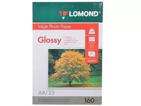 LOMOND 0102079 (A4, 25 листов, 160 г,м2) бумага глянцевая односторонняя с  улучшенным покрытием