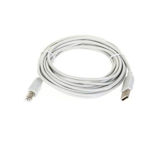 Кабель USB2.0  A-->B (5.0м) белый, Telecom.