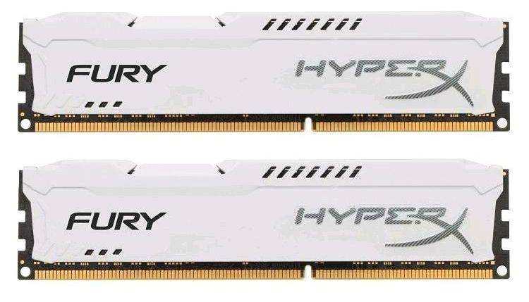 Модуль памяти Kingston 16GB 1600МГц DDR3 CL10 DIMM (Kit of 2) HyperX FURY White