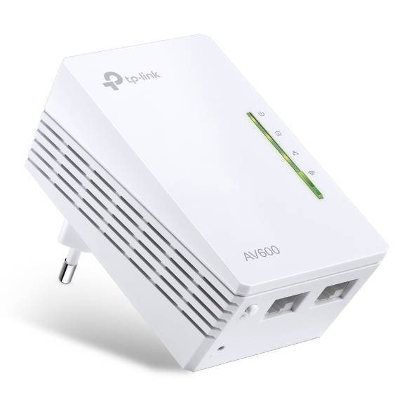 TP-Link AV600 Powerline N300 Wi-Fi Extender. SPEED: 300 Mbps at 2.4 GHz, 600 Mbps Powerline. SPEC: Qualcomm CPU, 2× 10/100 Mbps Ports, Wall Plugged, HomePlug AV2. FEATURE: Plug and Play, tpPLC Utility, tpPLC APP, One-Touch Wi-Fi Configuration, Auto-Sync Wi-Fi Setting, Pair for More Security (WPA4220)
