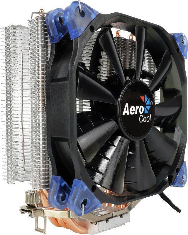 Кулер CPU Aerocool Verkho 4 (универсальный, 140W, 15-27 dB, 800-2000 rpm, 120мм, 4pin, медь+алюминий) RTL