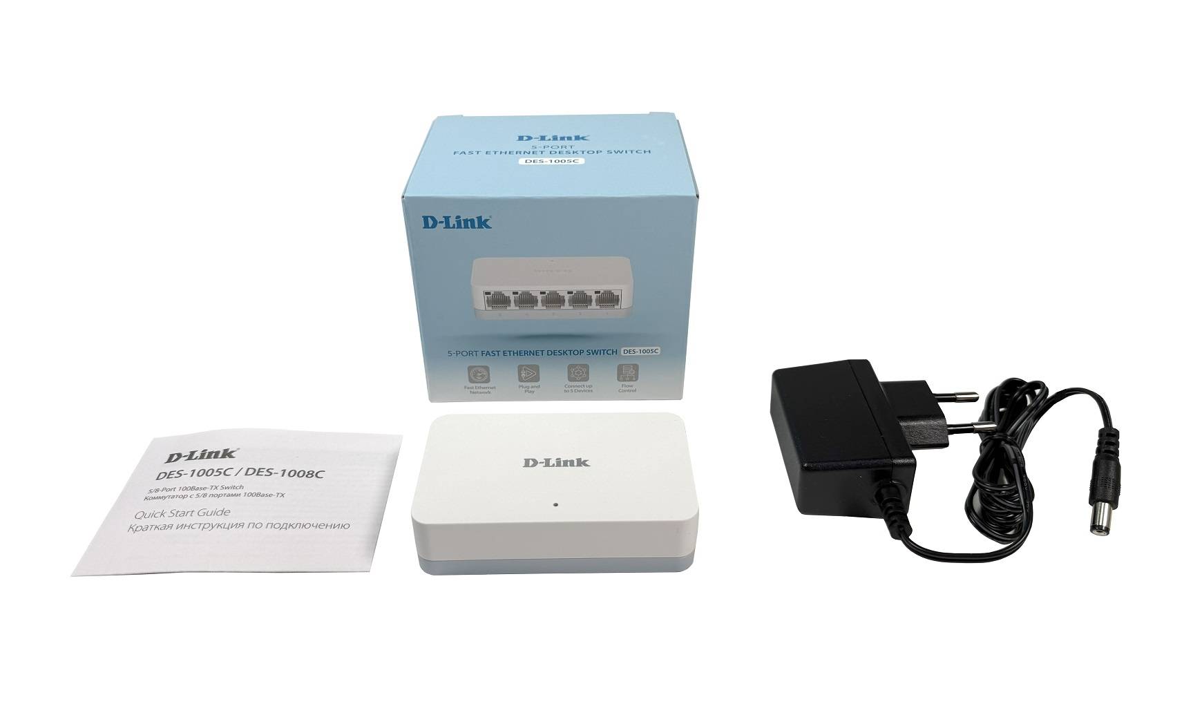D-Link DES-1005C/C2A Неуправляемый коммутатор с 5 портами 10/100Base-TX