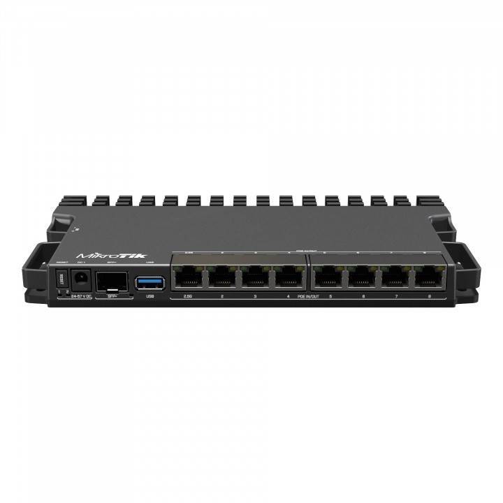 MikroTik RB5009UPr+S+IN Маршрутизатор, LAN 7x1 Гбит/с, WAN 1x2.5 Гбит/с, SFP/uplink SFP+ 1x10 Гбит/с, PoE, USB 3.0, IP20